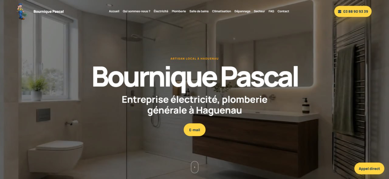 Aperçu temporaire d'un site artisan optimisé